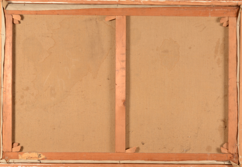 Alfred Hazledine — Back of the painting