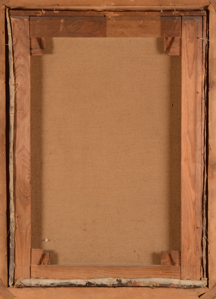 Constant Prosper Hoste — Back of the painting.