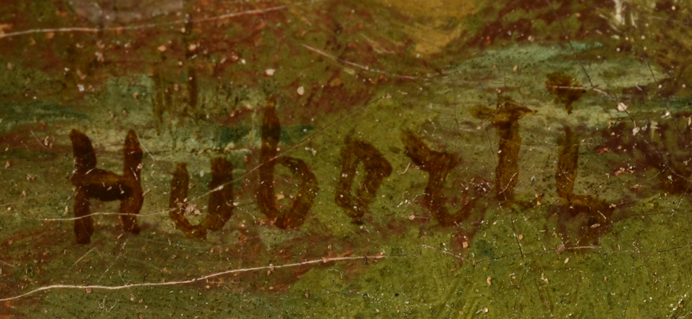 Edouard Huberti — Signature of the artist, bottom left