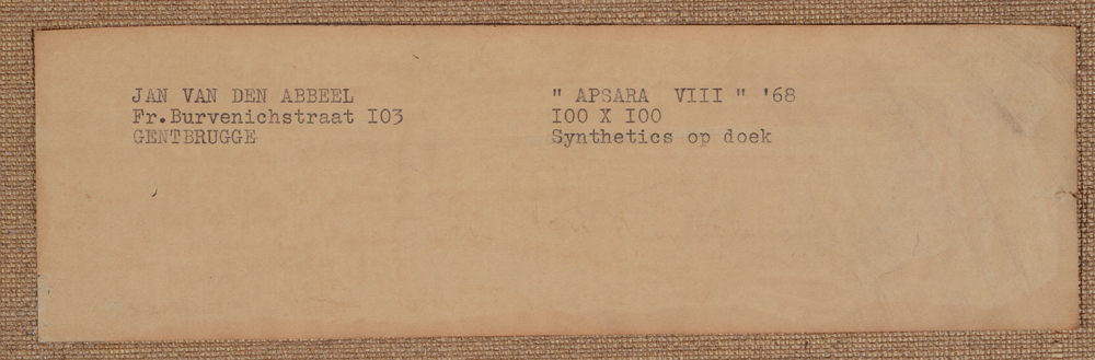 Jan Van den Abbeel — Original label at the back