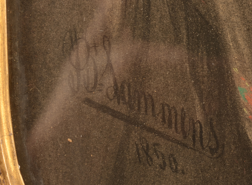 J. Lammens 1850 portrait of a woman — Signature