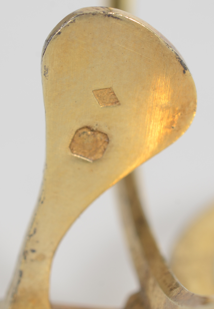 A silver gilt Lunula, France ca. 1900 — Marks on the handle