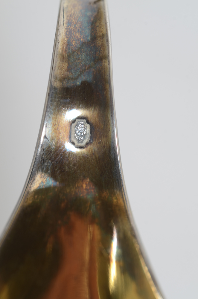 A pair of empire or regency solid silver salts Ghent, 1814-1831 — Alloy mark on one of the handles