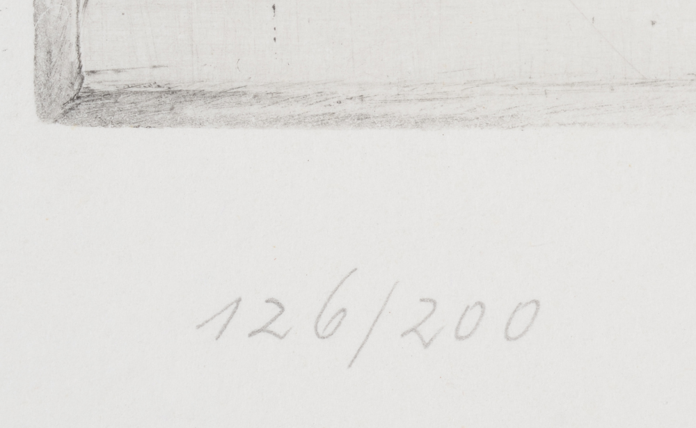 Fritz Wotruba 'Ommagio a Michelangelo' justification. — Justification 126/200 on the bottom left