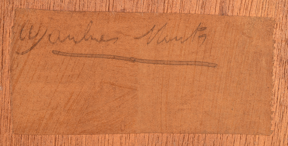 Marcel Jaspar — Detail of the label at the back: Jambes-Hautes (??)