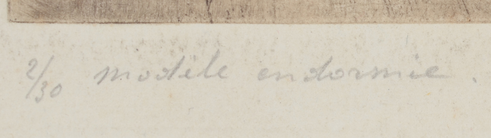 Gaston Pauwels — Justification and title of the etching,in pencil, bottom left