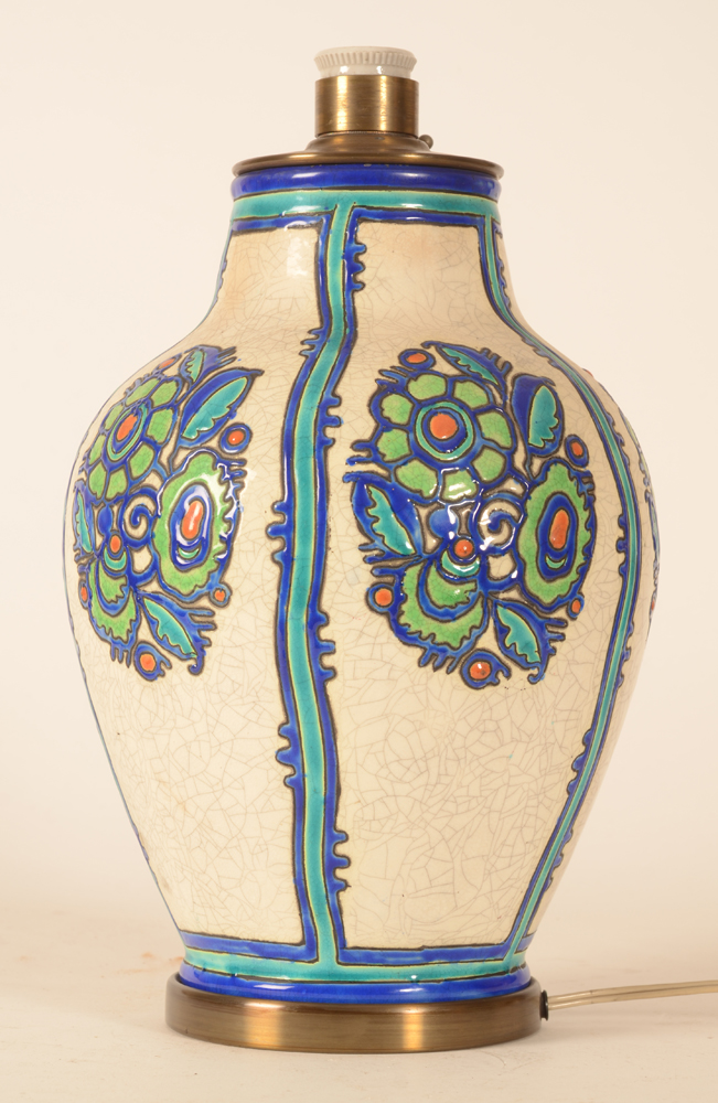 Boch Frères Keramis — Lampe de table en art deco