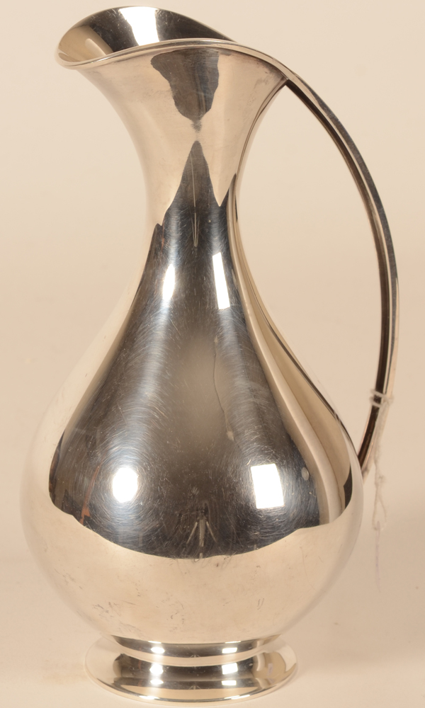 Gottlieb Kurz — Pichet en argent massif des années 50, d'inspiration Scandinave