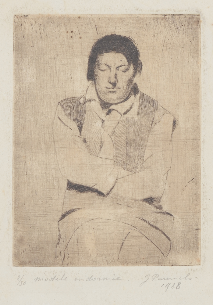 Gaston Pauwels — Très rare eau-forte de 1928, signée et justifiée par l'artiste
