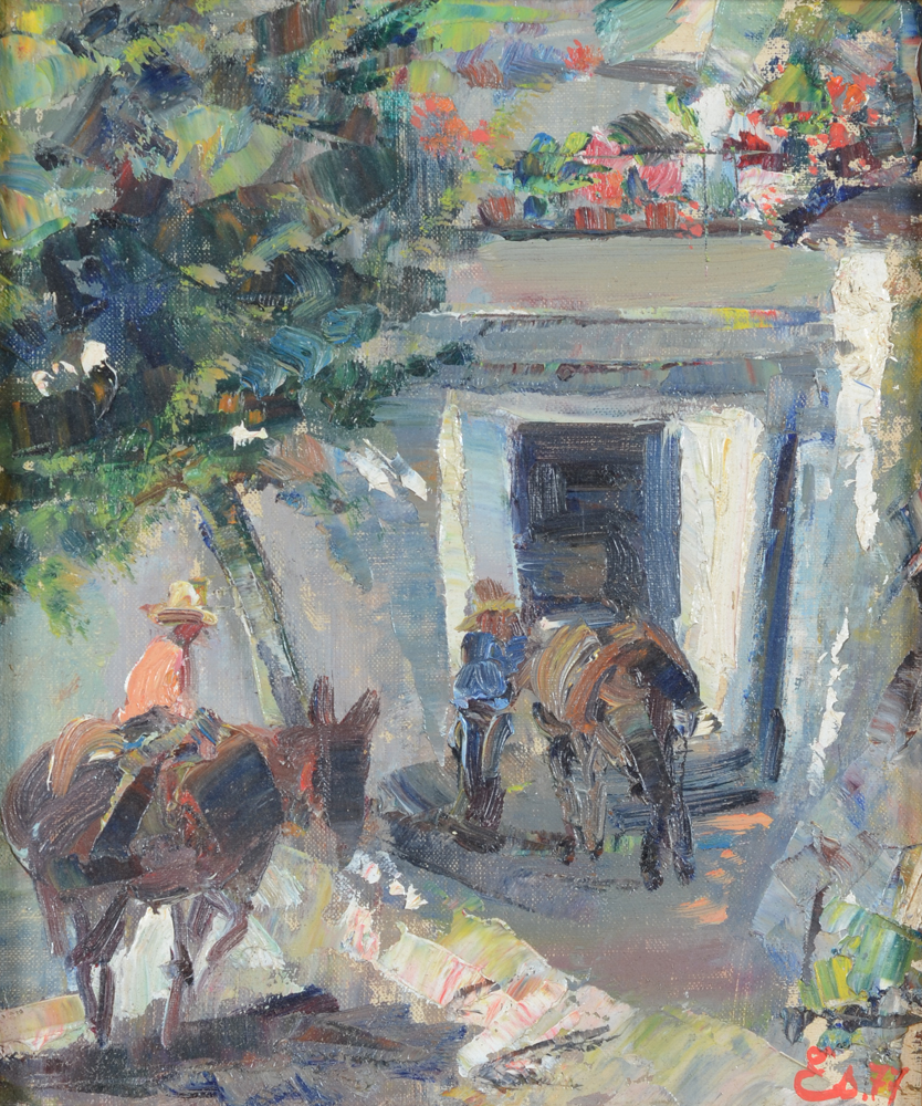 Georges Steel — Etude, huile sur toile marouflée, signée et datée 1977
