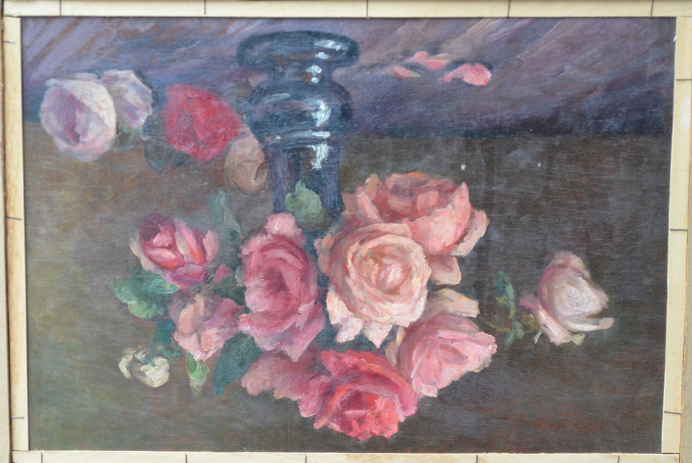 Maria Lambiotte — Back of the board, with another, unsigned, painting by the artist