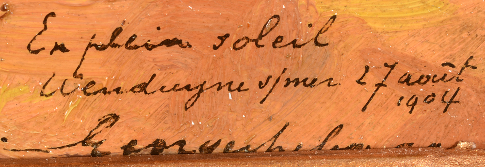 Georges Lebacq — Signature of the artist, date and title bottom right