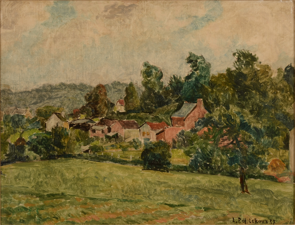 Henri Le Roux Village in the Ardennes — Huile sur toile sur panneau
