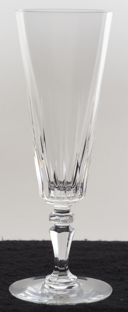 Val St-Lambert, model Faraday taille Balmoral — Flûte à champagne en cristal taillé