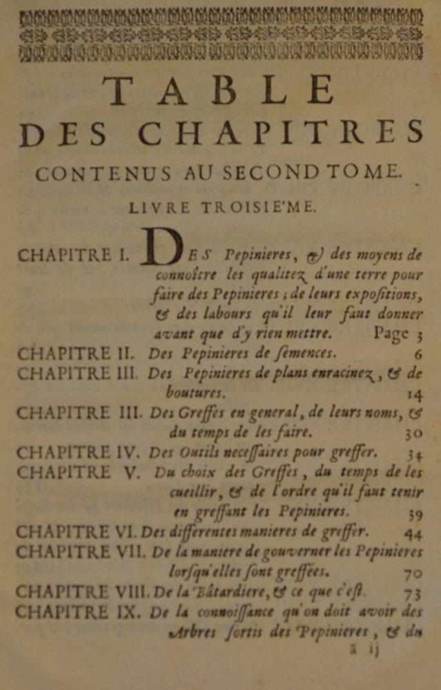 Louis Liger — Table of contents, page 1