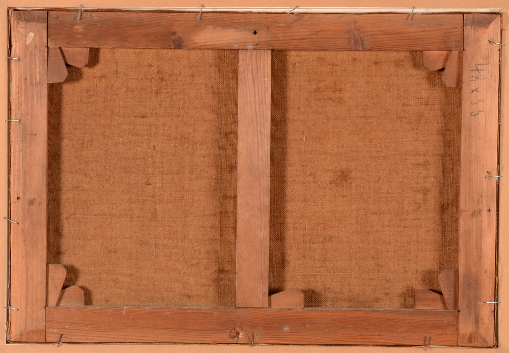 Piet Lippens — Back of the painting.