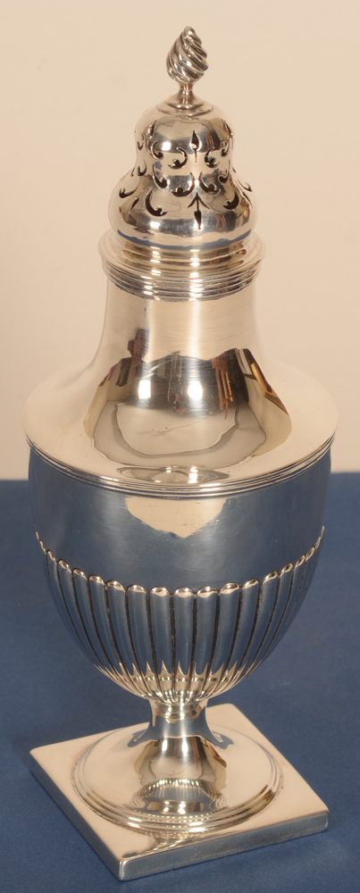 London silver sugar caster — Alternate view