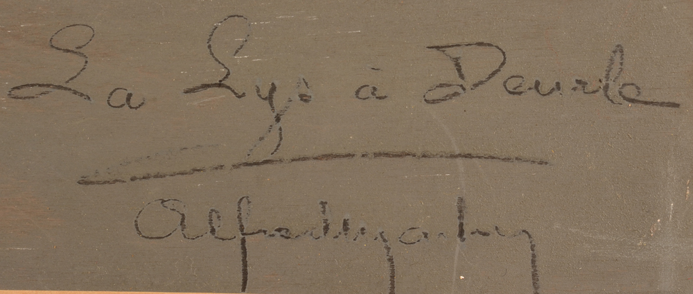 Alfred Martin — Back of the panel with signature and title