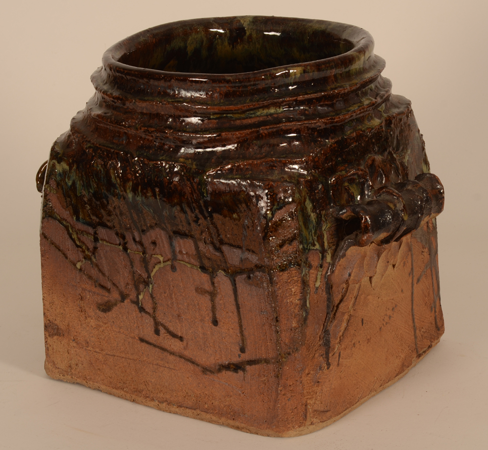 Massive ceramic studio pottery vase — View from the other side