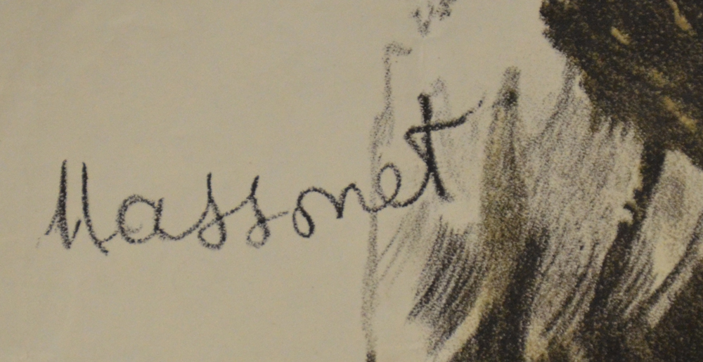 Armand Massonet — Signature of the artist in the image, middle left
