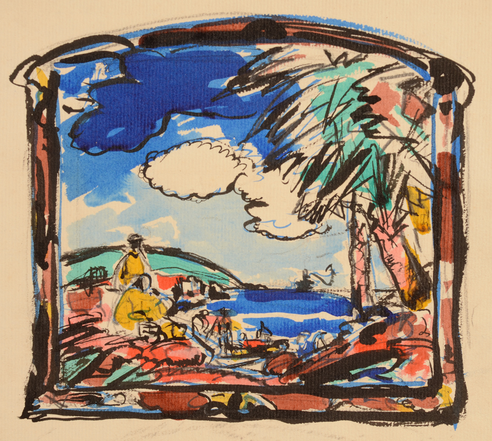 John Michaux attributed  — Another design in watercolour