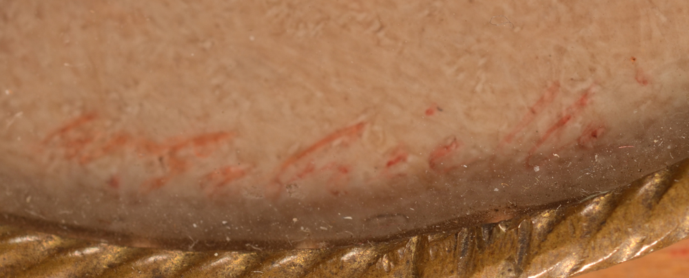 Miniature portrait — Signature of the artist at the right hand side