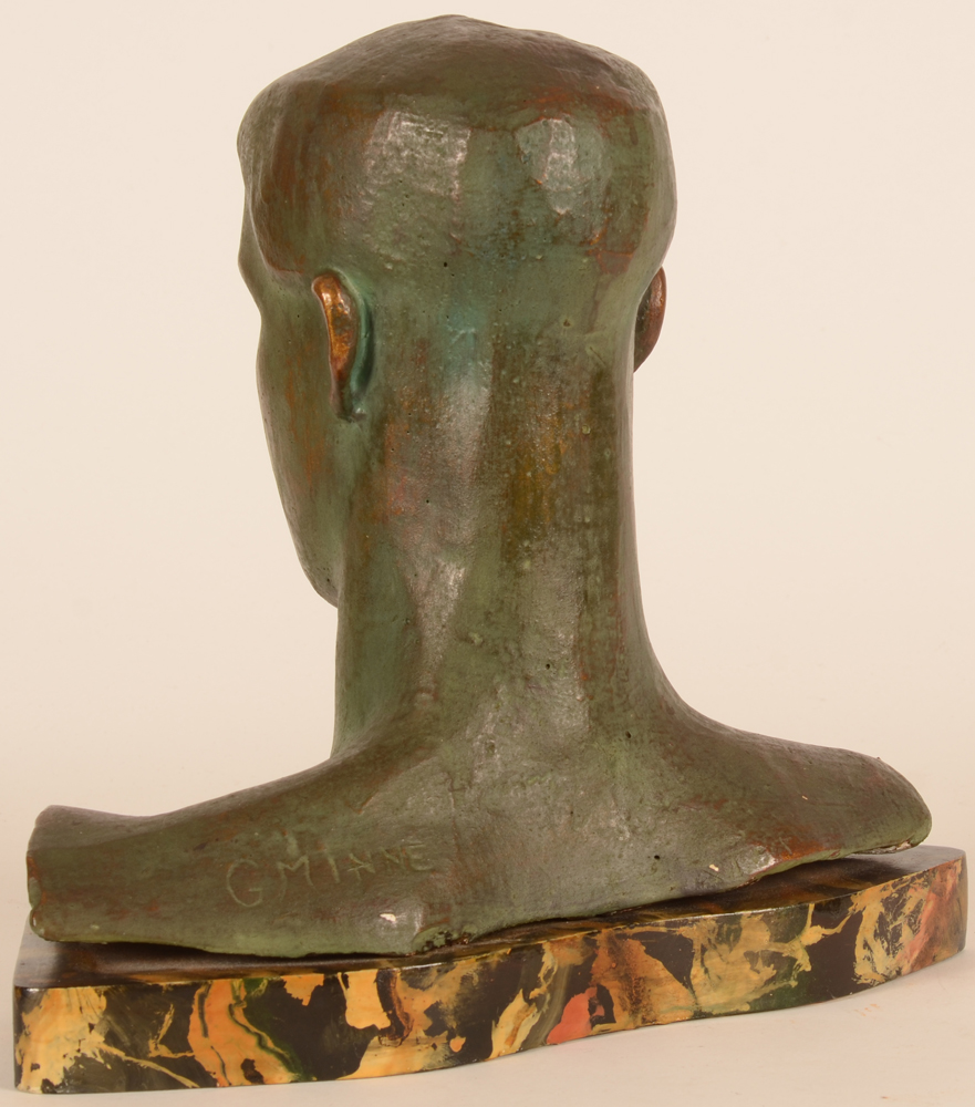 George Minne — Back of the sculpture with the signature on the left