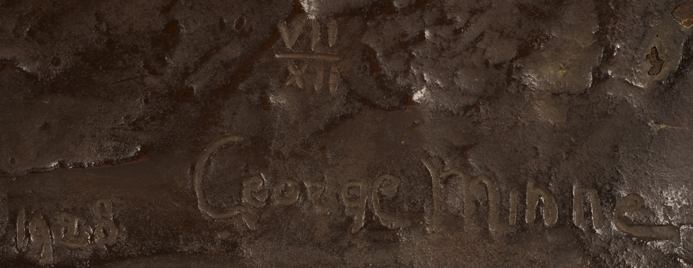 George Minne — Signature of the artist, date, and justification on the side.