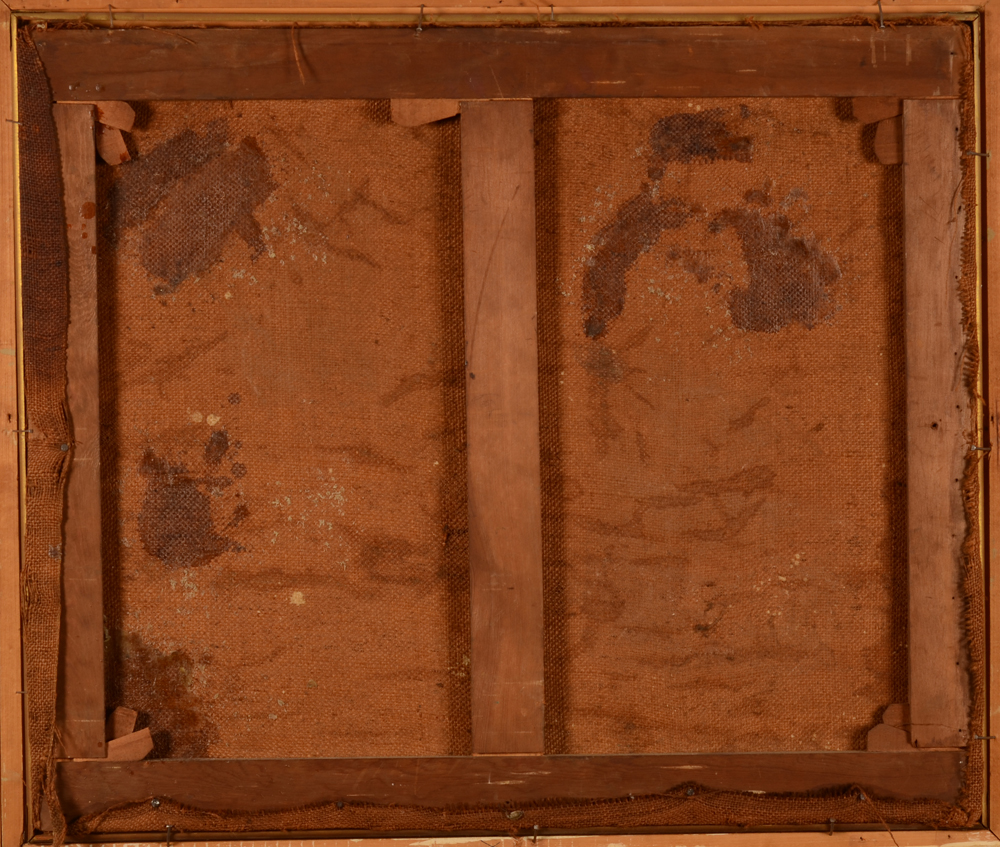 J. F. Minnens — Back of the painting with traces of wax