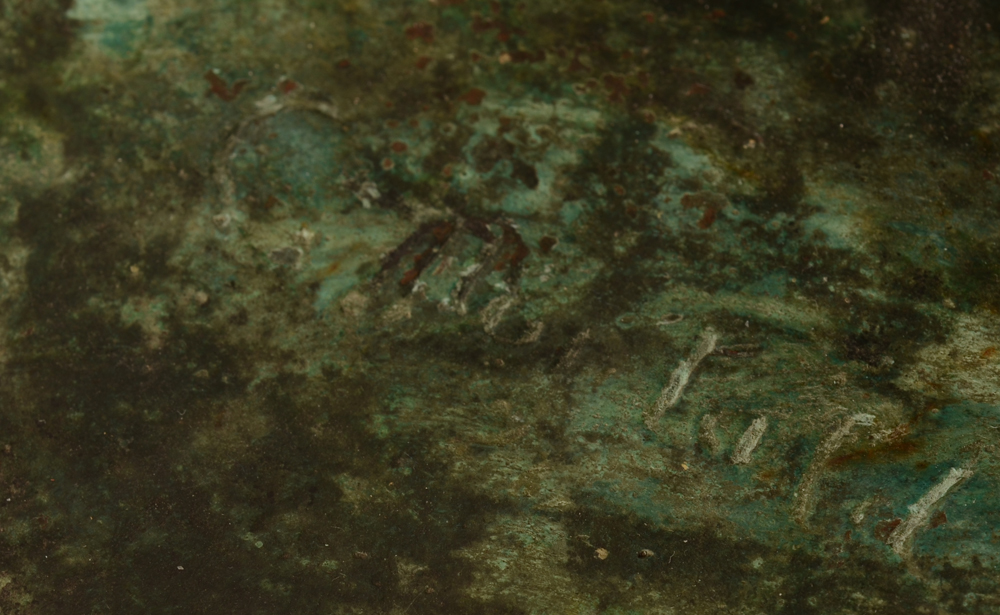 Constant Montald — Signature of the artist on top of the base.