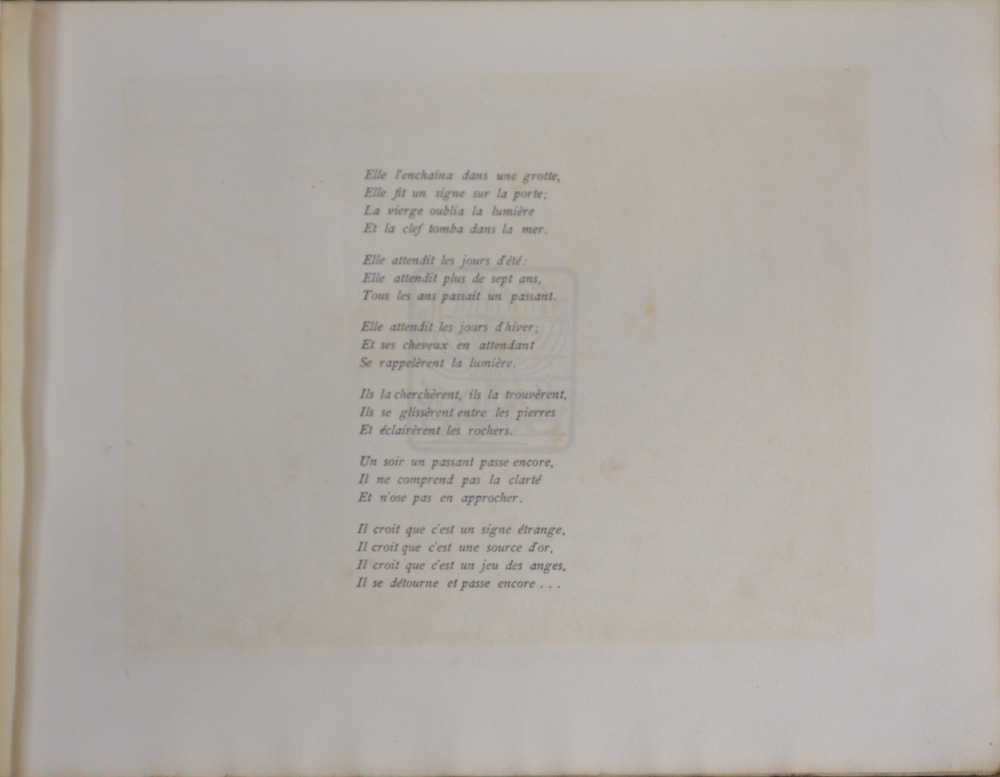 Maurice Maeterlinck and Charles Doudelet Douze Chansons 1896 — Text of the first poem