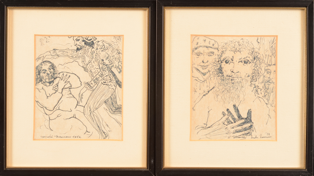 André Naessens — dessins à l'encre sur papier, signés et datés 1982