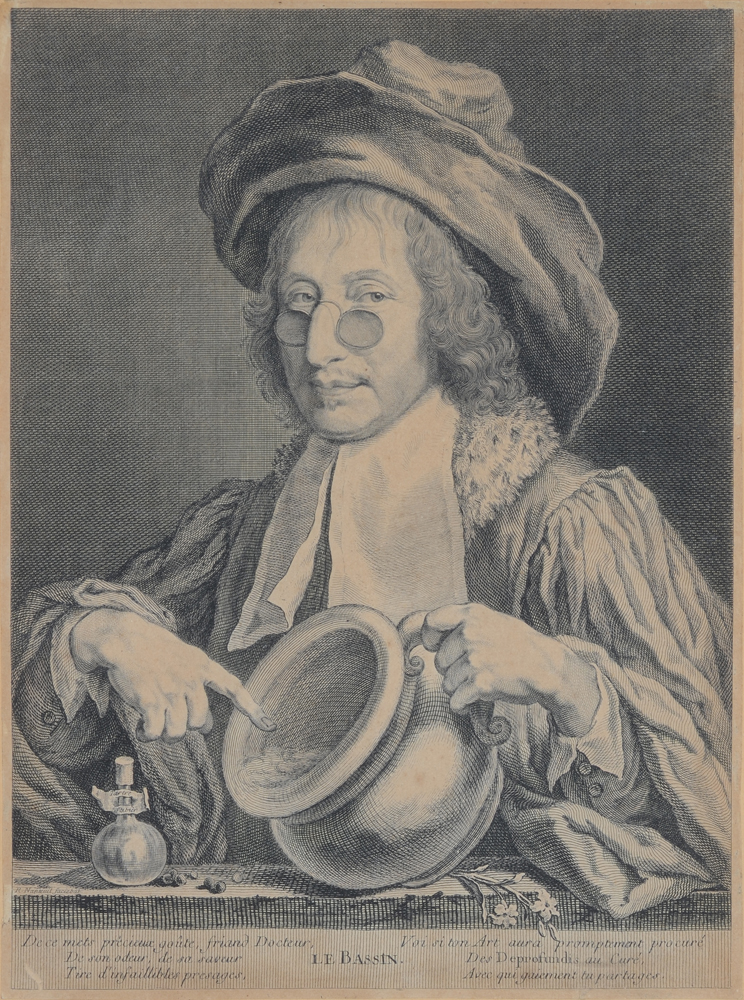 Robert Nanteuil  — Le bassin ou supposé le portrait stairique de François Guenant, médecin particulier de la Reine