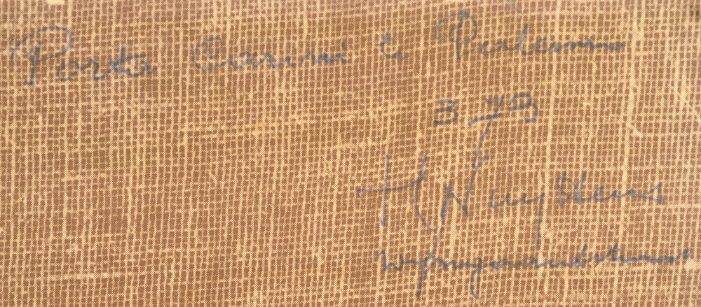 Henri Nuyttens — Backof the painting with inscription