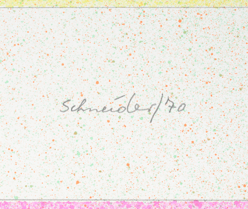 Jürgen Schneider 'Greep naar de sterren!' Signature  — Signature of the artist and date on the bottom left in pencil. 'Schneider/70'