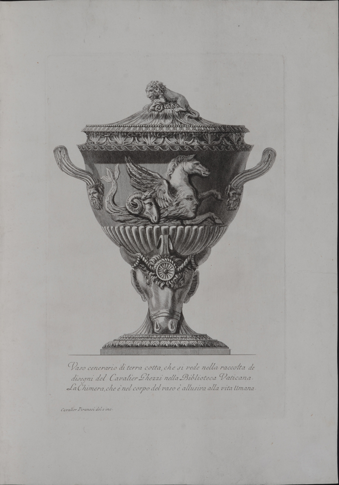 Piranesi Vaso cenerario di terra cotta — Gravure originale, du début du 19me siècle