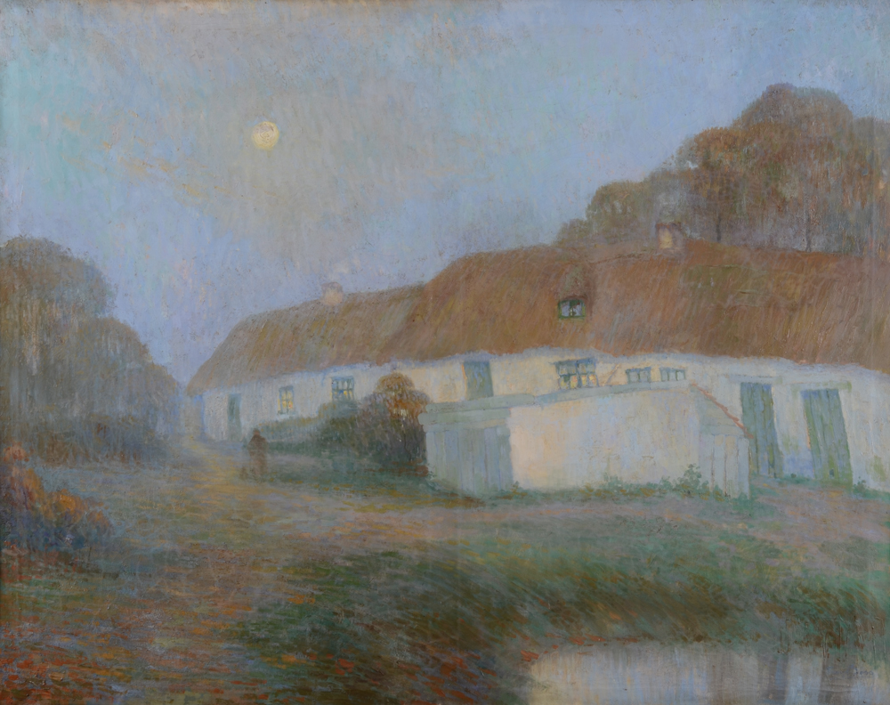 Prosper Böss — Peinture symboliste, huile sur toile, signée