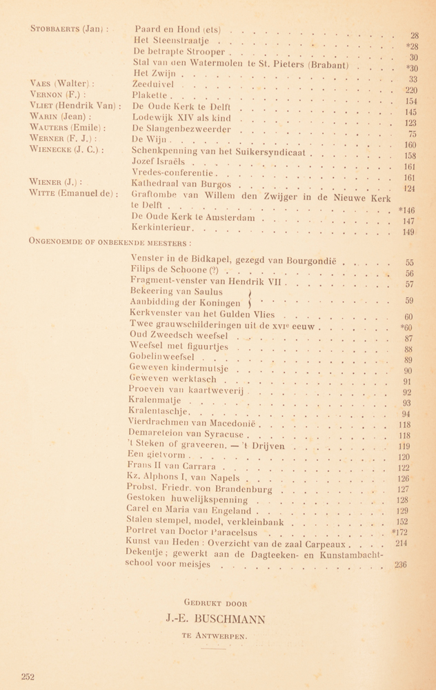 Onze Kunst 1909 — end of the table