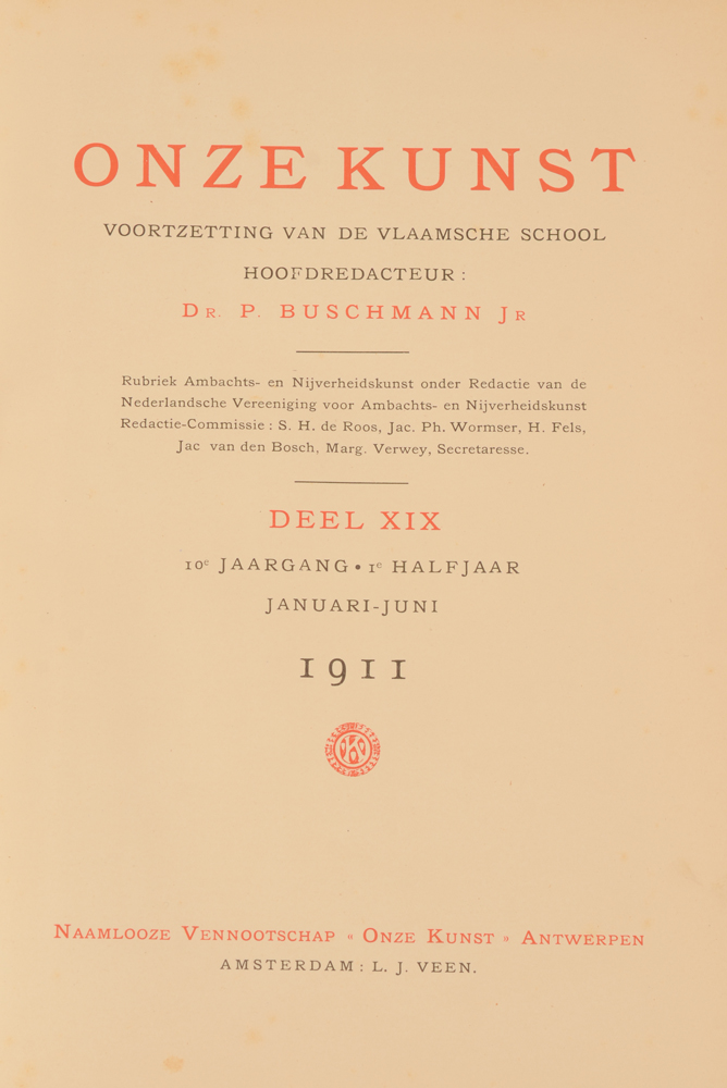 Onze Kunst 1911 — title page 1st half year