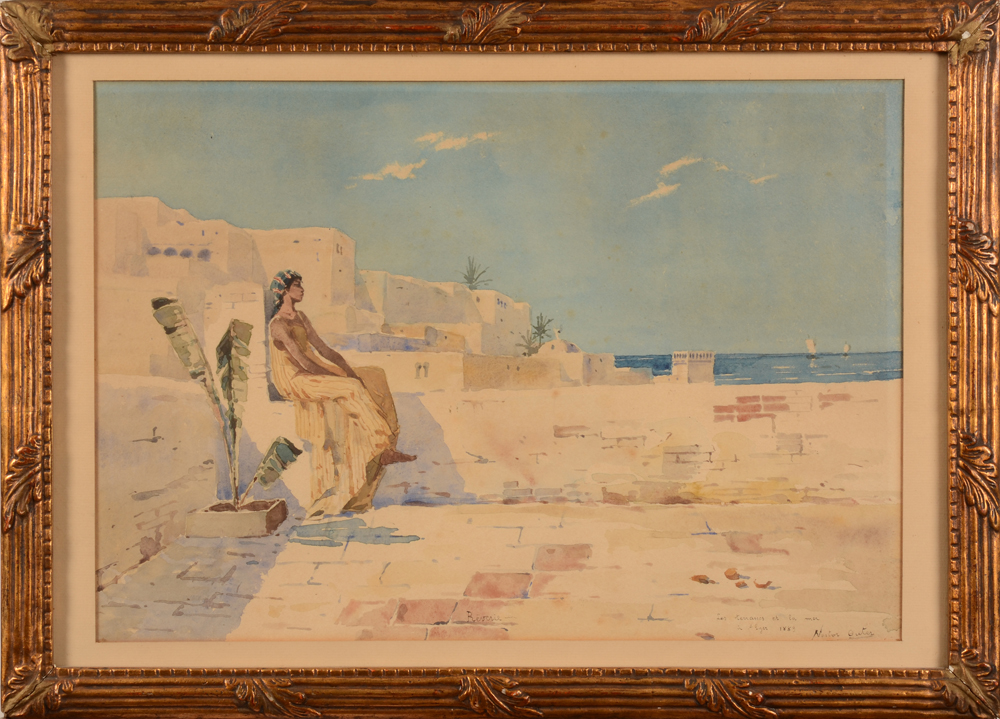 Nestor Outer — Aquarelle, vue d'Alger, signé&nbsp;