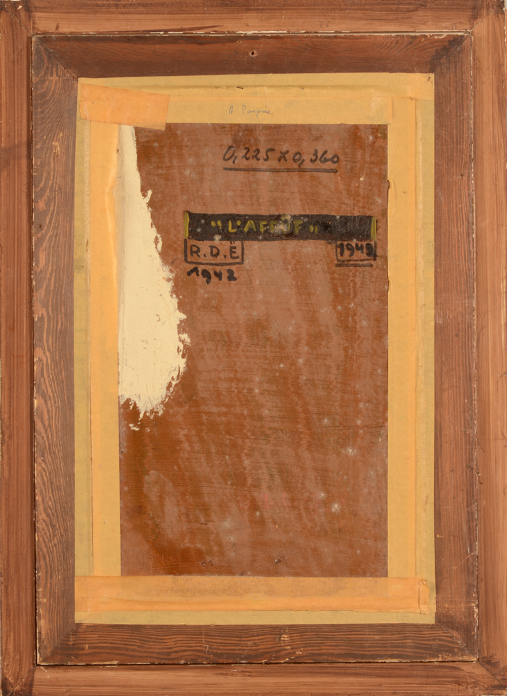 Aubin Pasque — Back of the painting