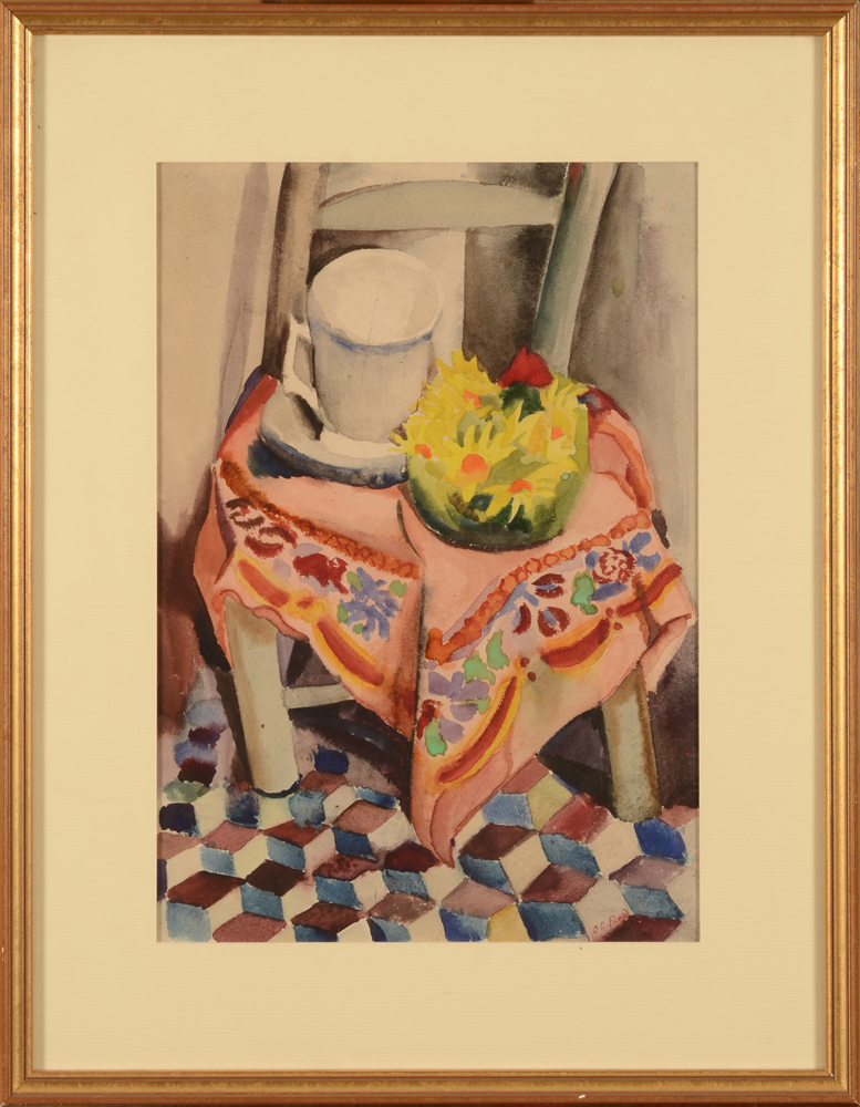Olivier Picard still life — <p>Nature morte  expressioniste avec chaise blanche</p>