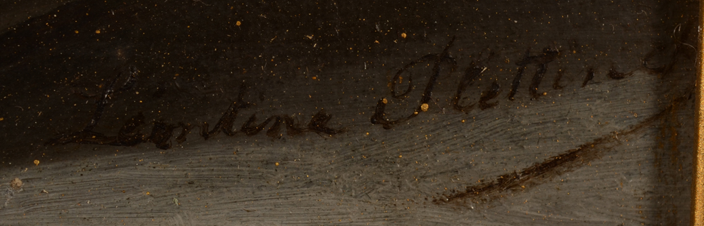 Léontine Plettinck — Signature of the artist, to the right