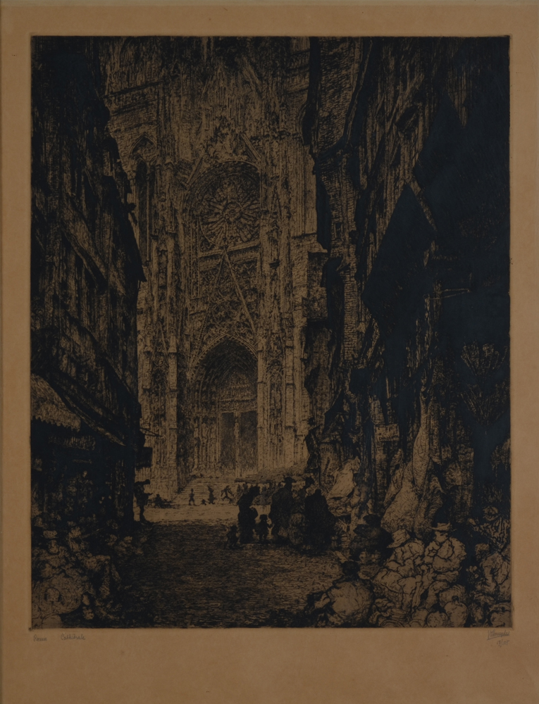 Jules De Bruycker Rouen Cathédrale — Etching 17/125, Rouen Cathedral