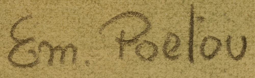 Emile Poetou — Signature of the artist in pencil, bottom centre