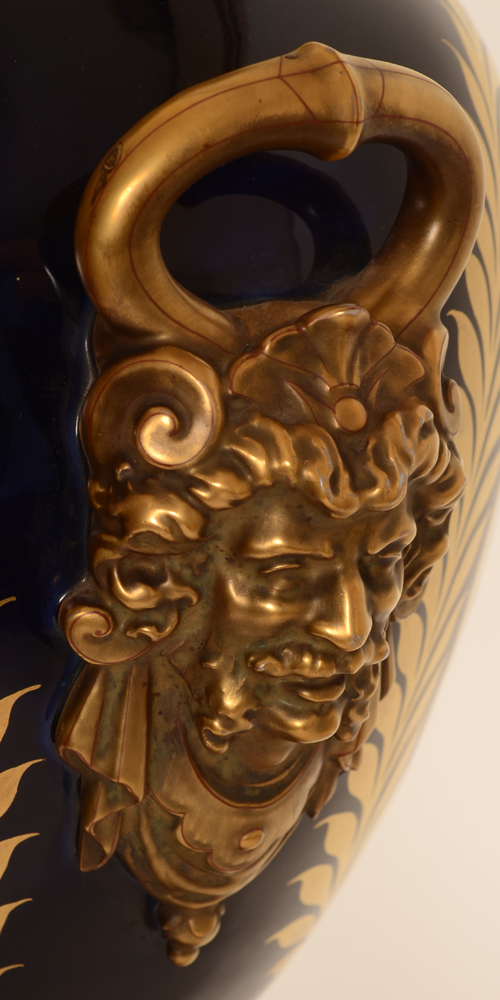 Asclepios vase — Detail of one of the handles