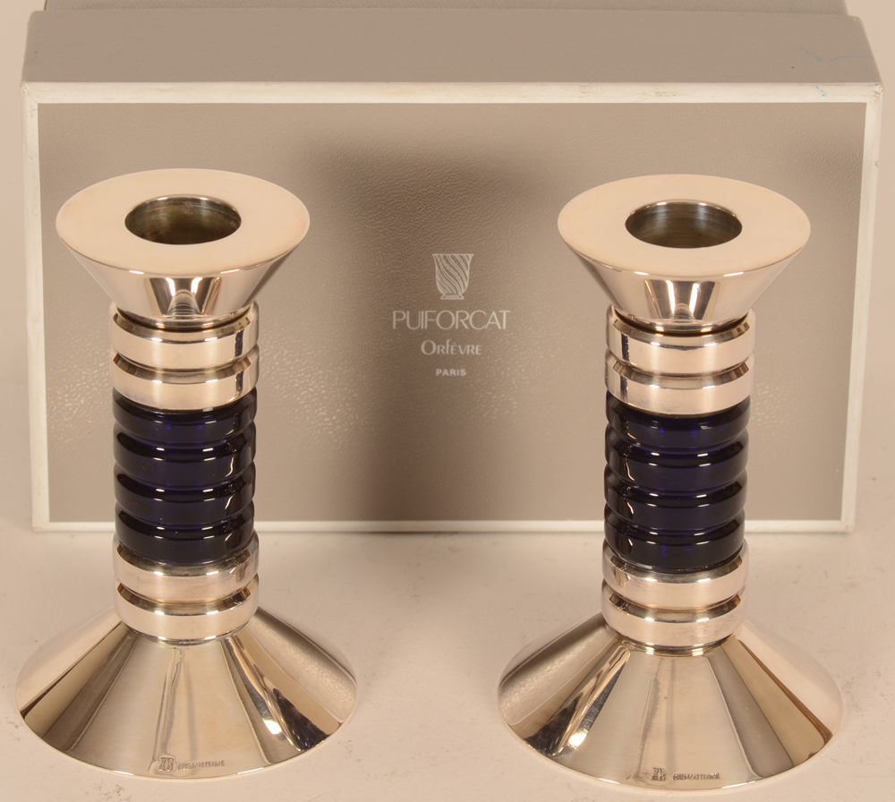 Puiforcat Paris — the candlesticks in front of an original box