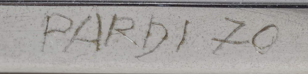 Gianfranco Pardi — signature of the artist and date on one of the metal ribs