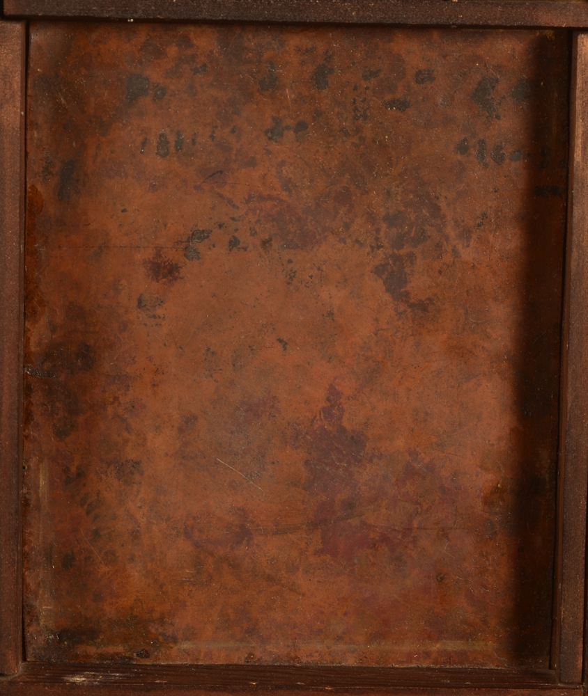 A pair of religious portraits of Christ and Mother Mary — Back of the Christ painting