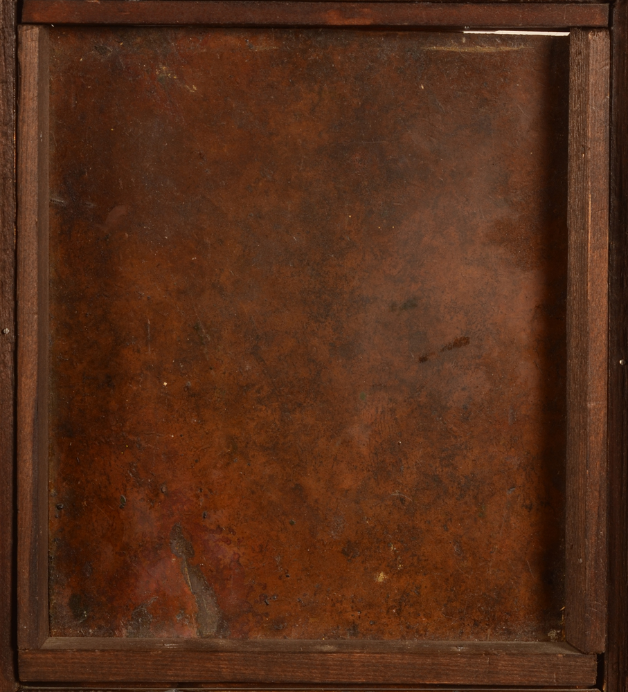 A pair of religious portraits of Christ and Mother Mary — Back of the copper plate